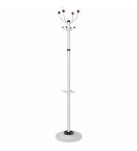 Вешалка-стойка "Квартет-З", 1,79 м, основание 40 см, 4 крючка + место для зонтов, металл, белая