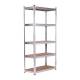 Стеллаж металлический BOOMHOUSE (БУМХАУС) безболтовой, в2000*ш1000*г500мм, 5 полок МДФ, серебристый, 291415 главное фото в маленьком размере